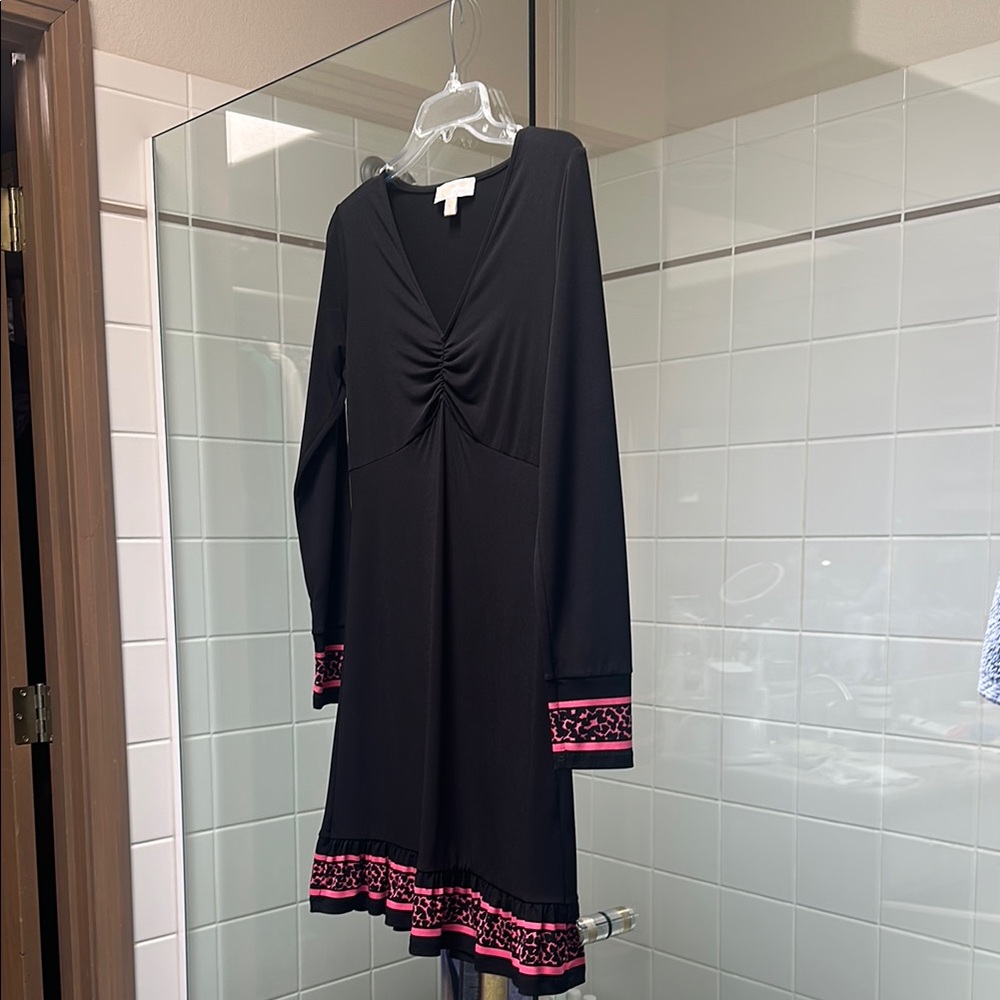Michael Kors Black Dress with Pink Trim